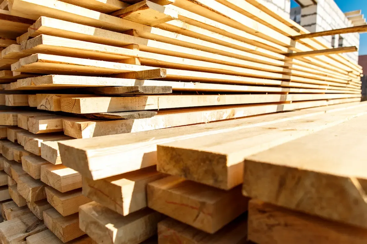 Cut lengths of wood structural members for each component